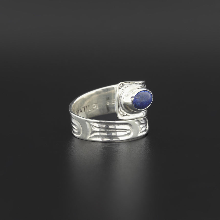 Eagle - Silver Ring with Lapis