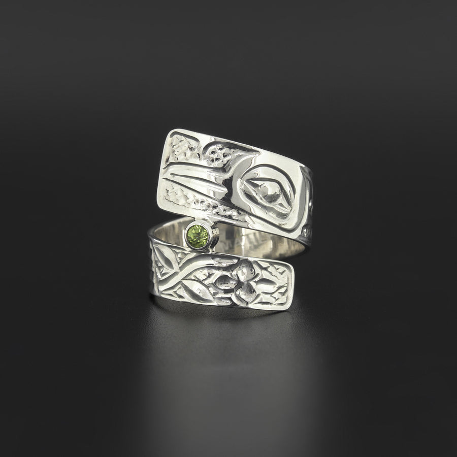 Hummingbird - Silver Ring with Peridot