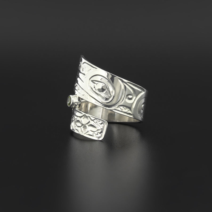Hummingbird - Silver Ring with Peridot