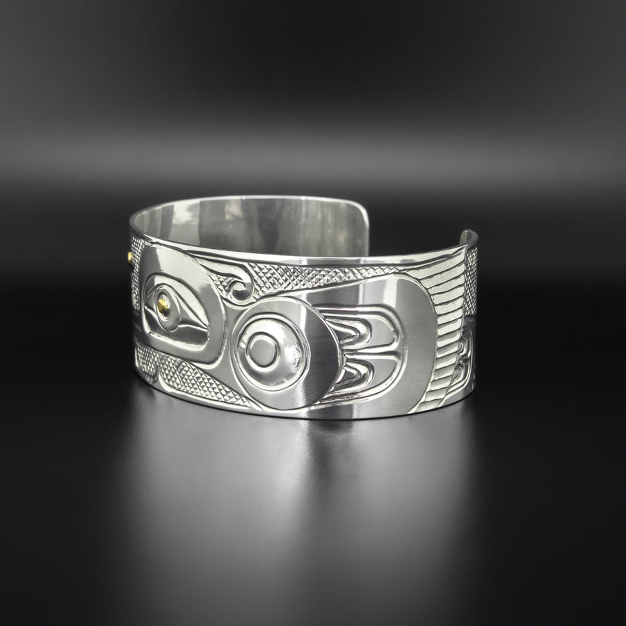 Hummingbird - Silver Bracelet with 14k Gold