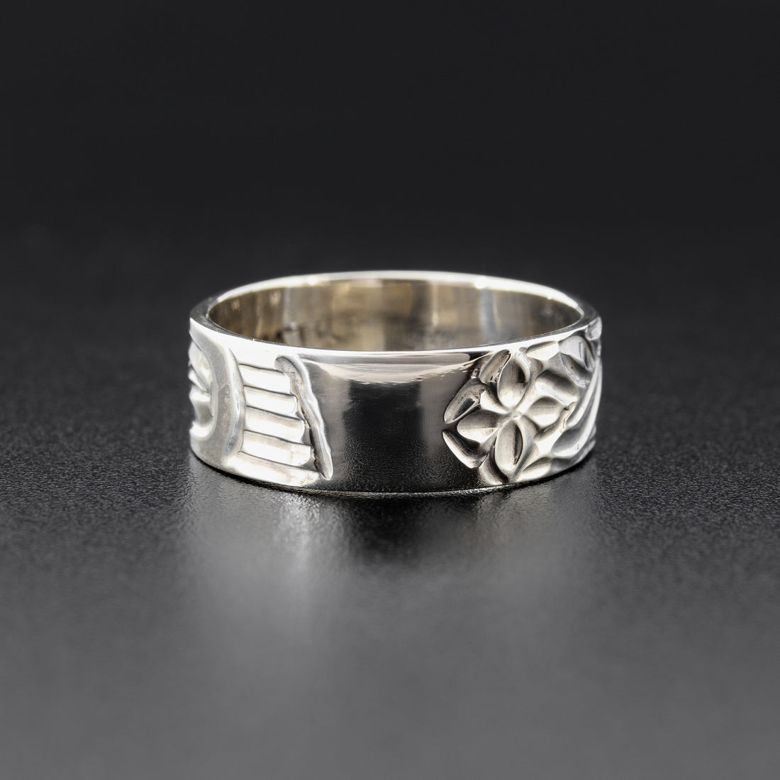 Hummingbird - Silver Ring with 14k Gold