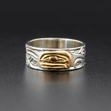 Orca - Silver Ring with 14k Gold