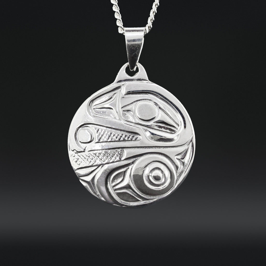 Raven and Light - Silver Pendant