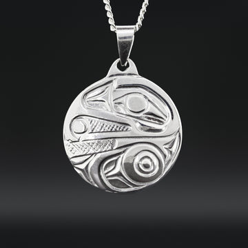 Raven and Light - Silver Pendant