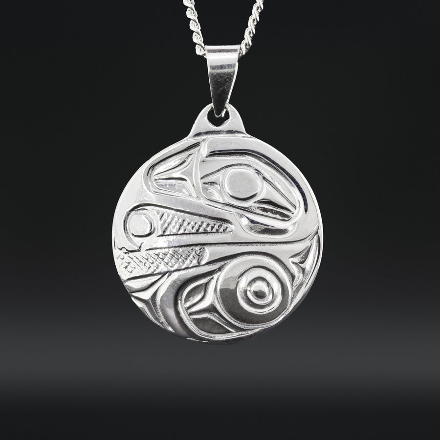 Raven and Light - Silver Pendant