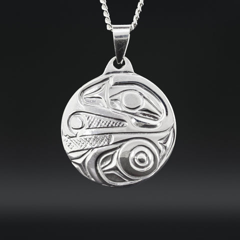 Raven and Light - Silver Pendant