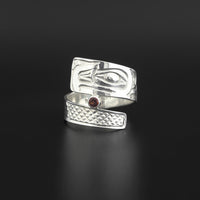Raven - Silver Ring with Garnet