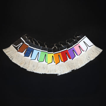Dorsal Fin - Painted Canvas Earrings