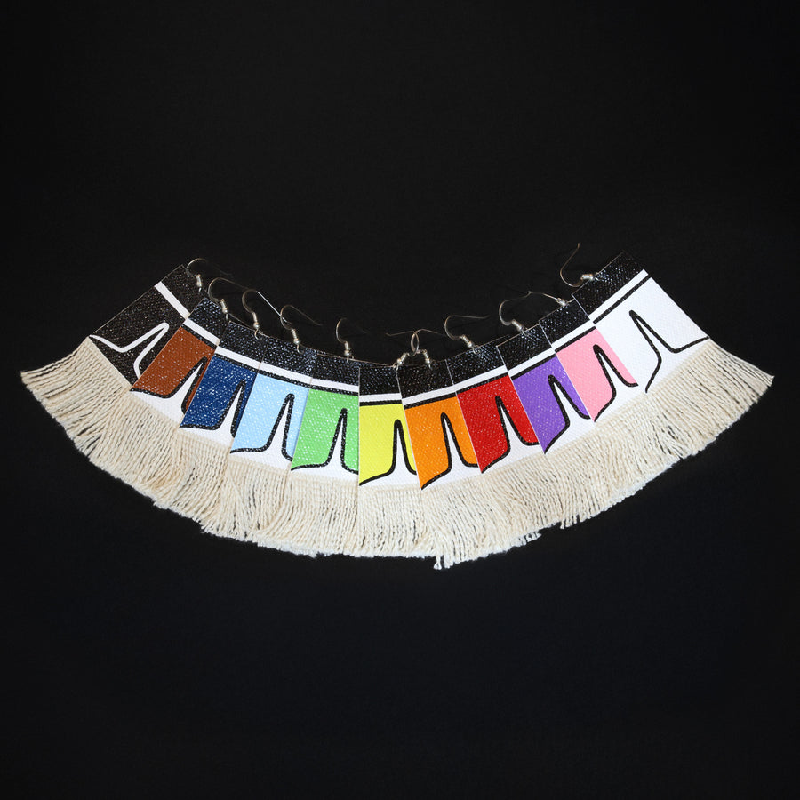 Dorsal Fin - Painted Canvas Earrings