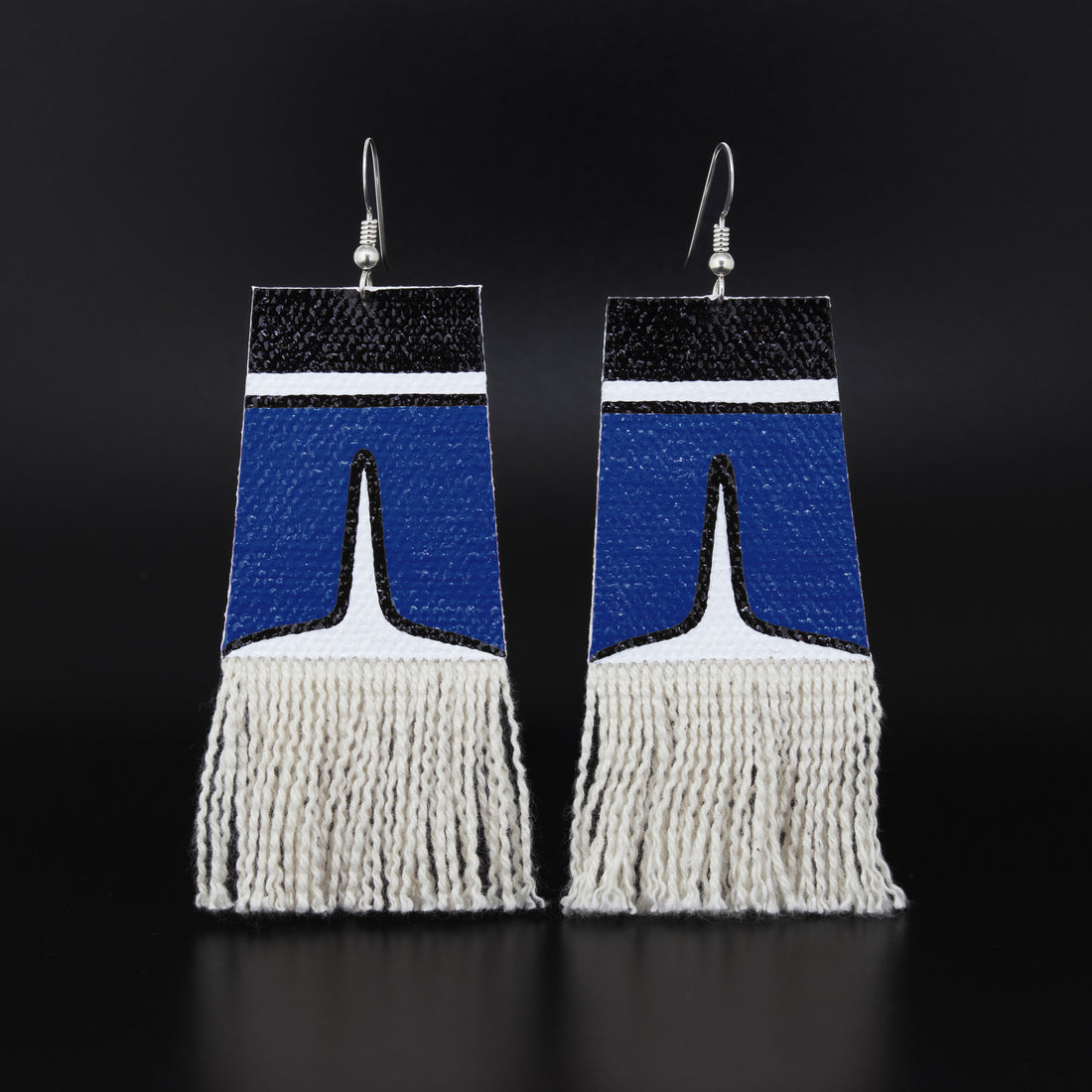 Dorsal Fin - Painted Canvas Earrings