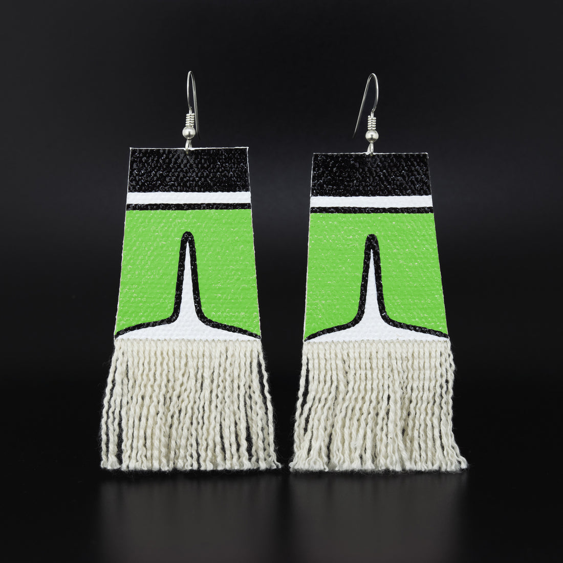 Dorsal Fin - Painted Canvas Earrings