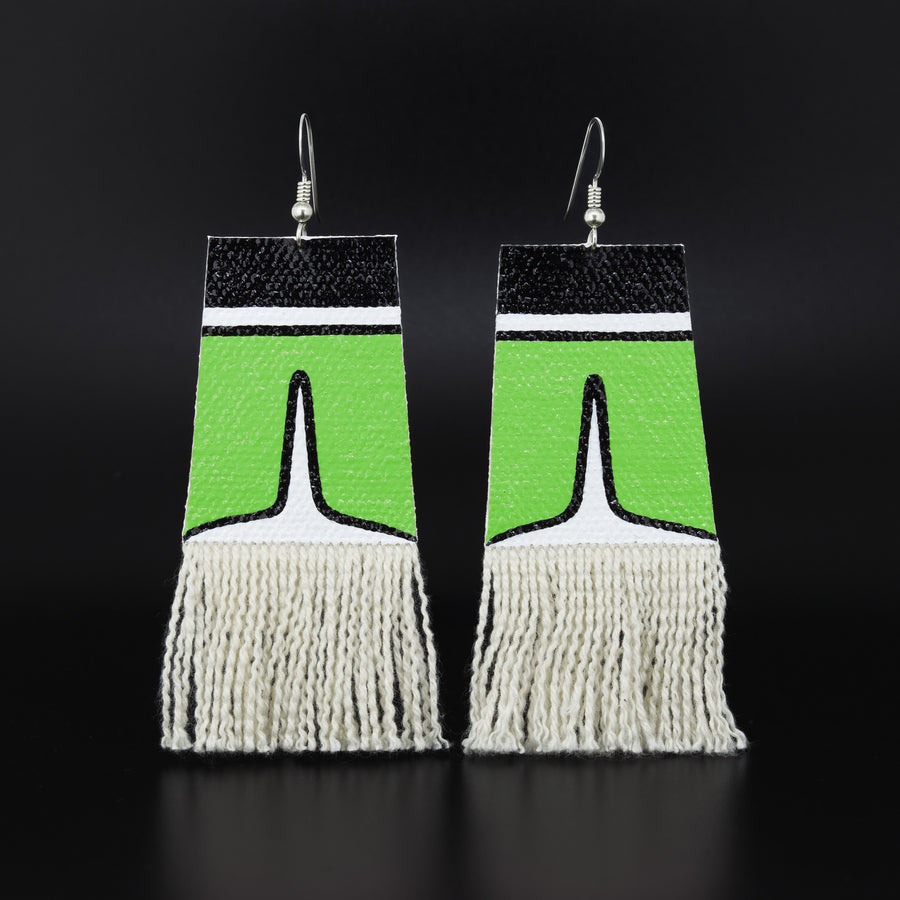 Dorsal Fin - Painted Canvas Earrings