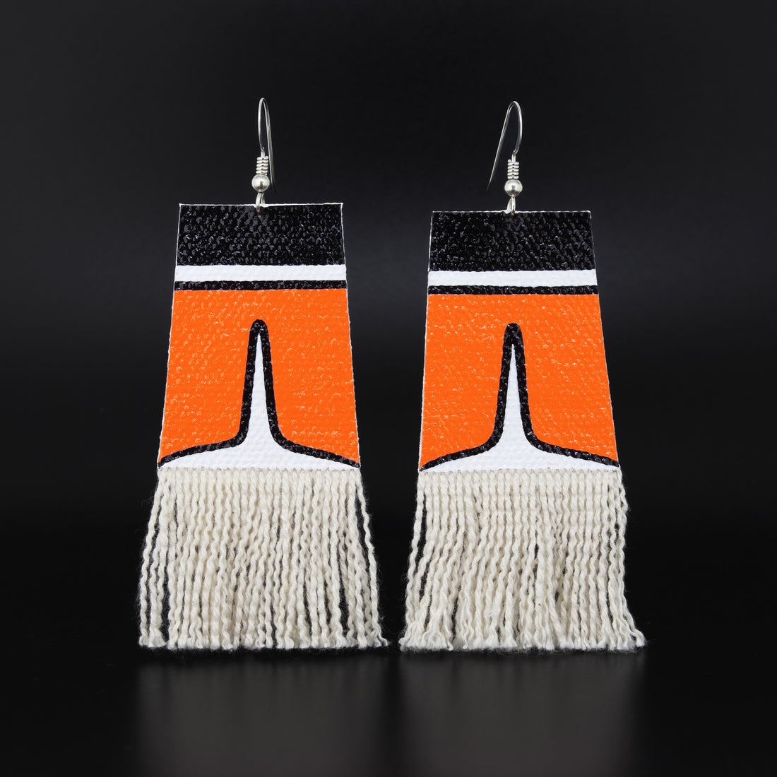 Dorsal Fin - Painted Canvas Earrings
