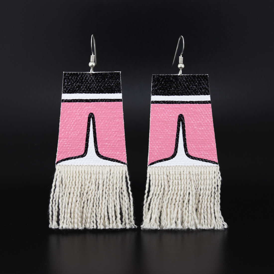 Dorsal Fin - Painted Canvas Earrings