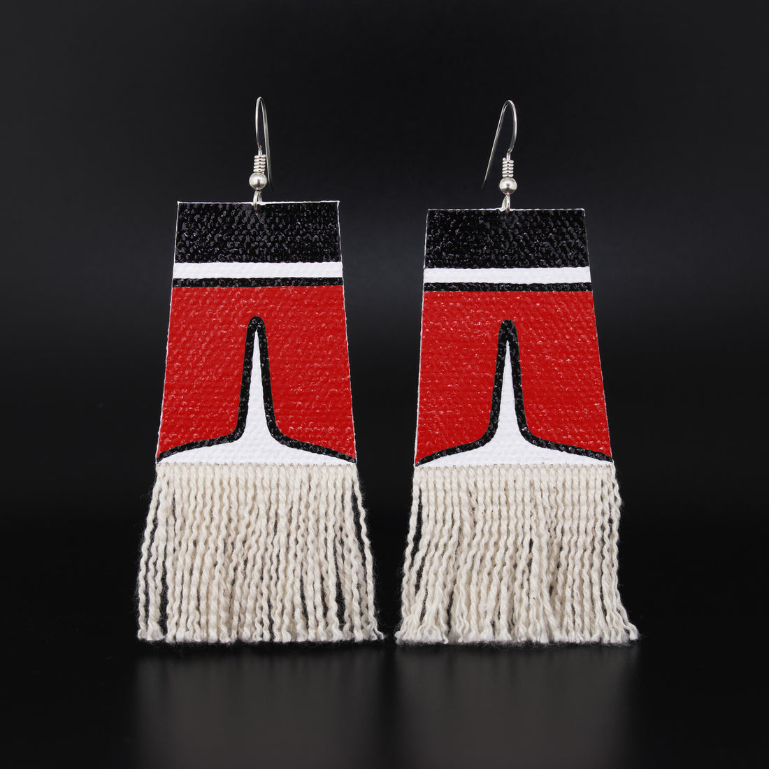Dorsal Fin - Painted Canvas Earrings