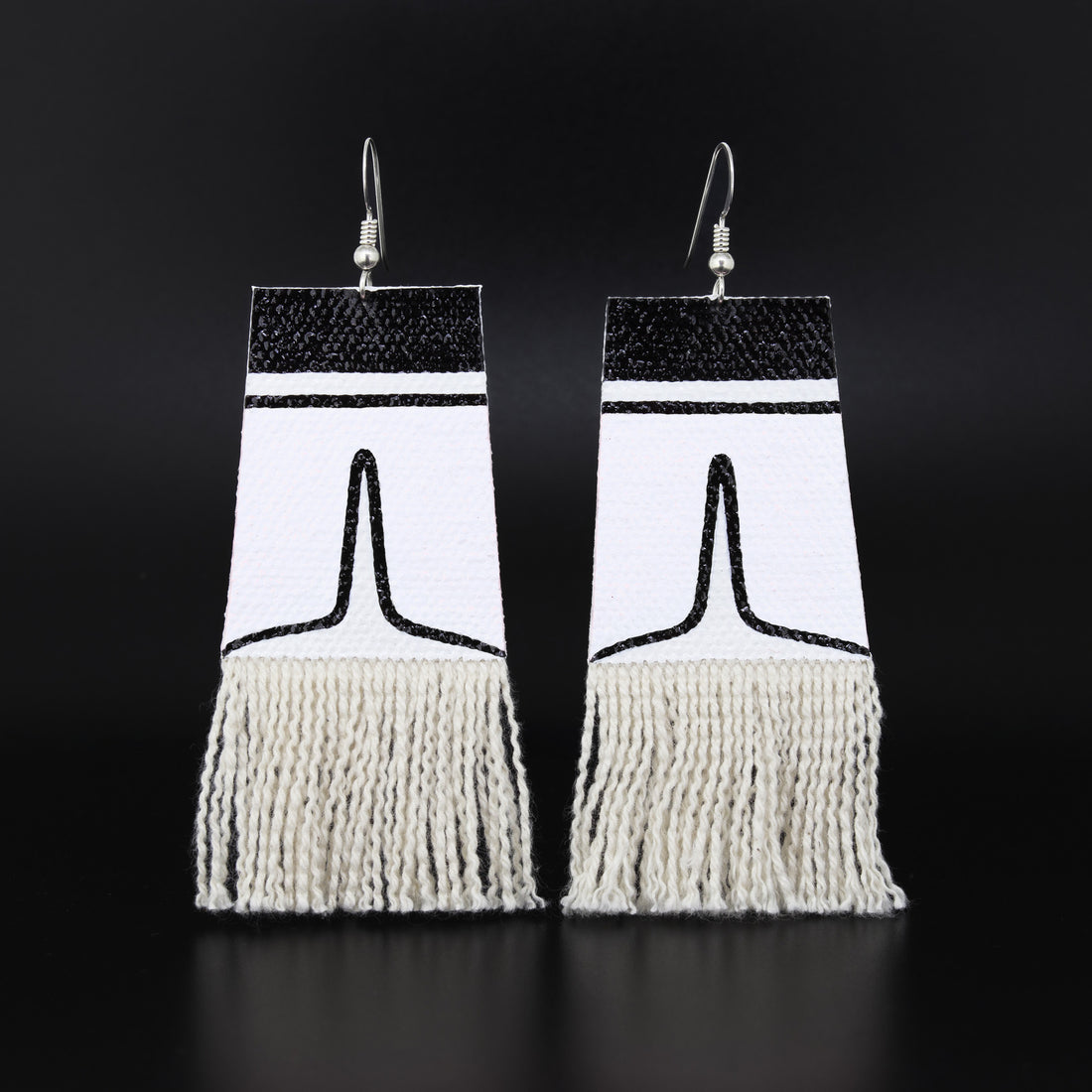 Dorsal Fin - Painted Canvas Earrings