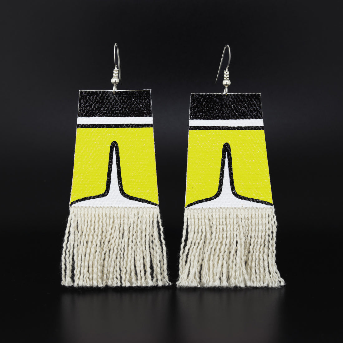 Dorsal Fin - Painted Canvas Earrings