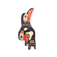 Raven-Finned Killerwhale - Yellow Cedar Wall Carving