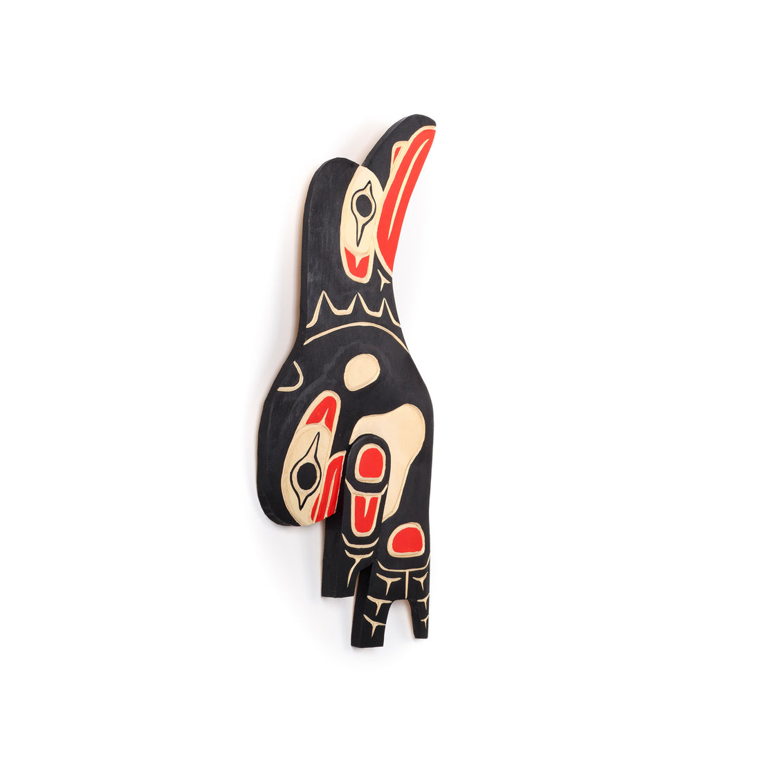 Raven-Finned Killerwhale - Yellow Cedar Wall Carving