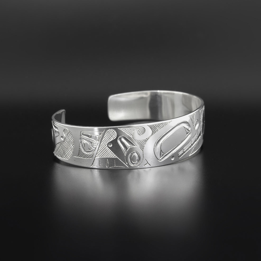 Orca with Flower - Silver Bracelet