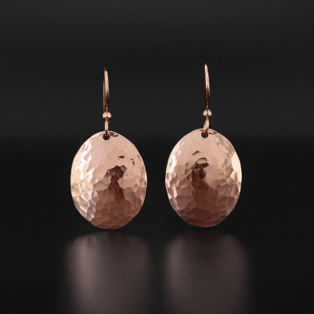 Ovals - Hammered Copper Earrings
