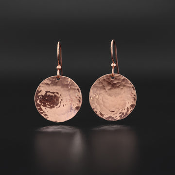 Rounds - Hammered Copper Earrings