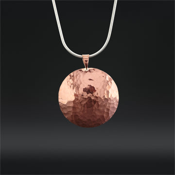 Round - Hammered Copper Pendant