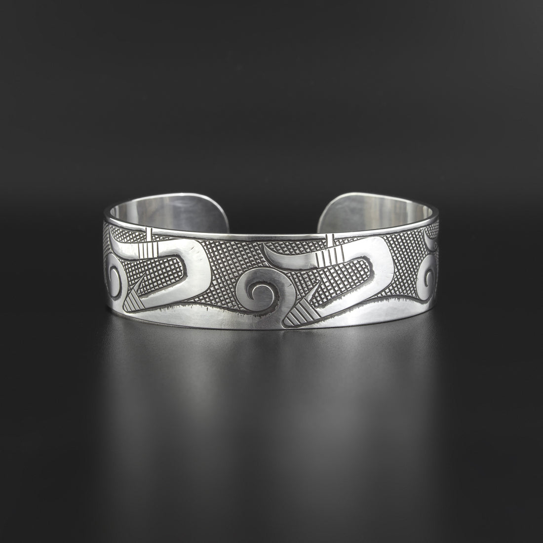 Halibut Hooks - Silver Bracelet