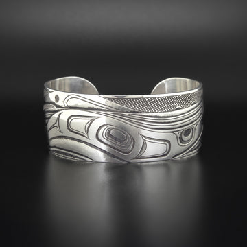 Humpback Breaching - Silver Bracelet
