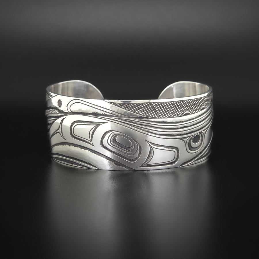 Humpback Breaching - Silver Bracelet