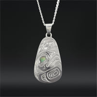 Eagle - Silver Pendant with Abalone