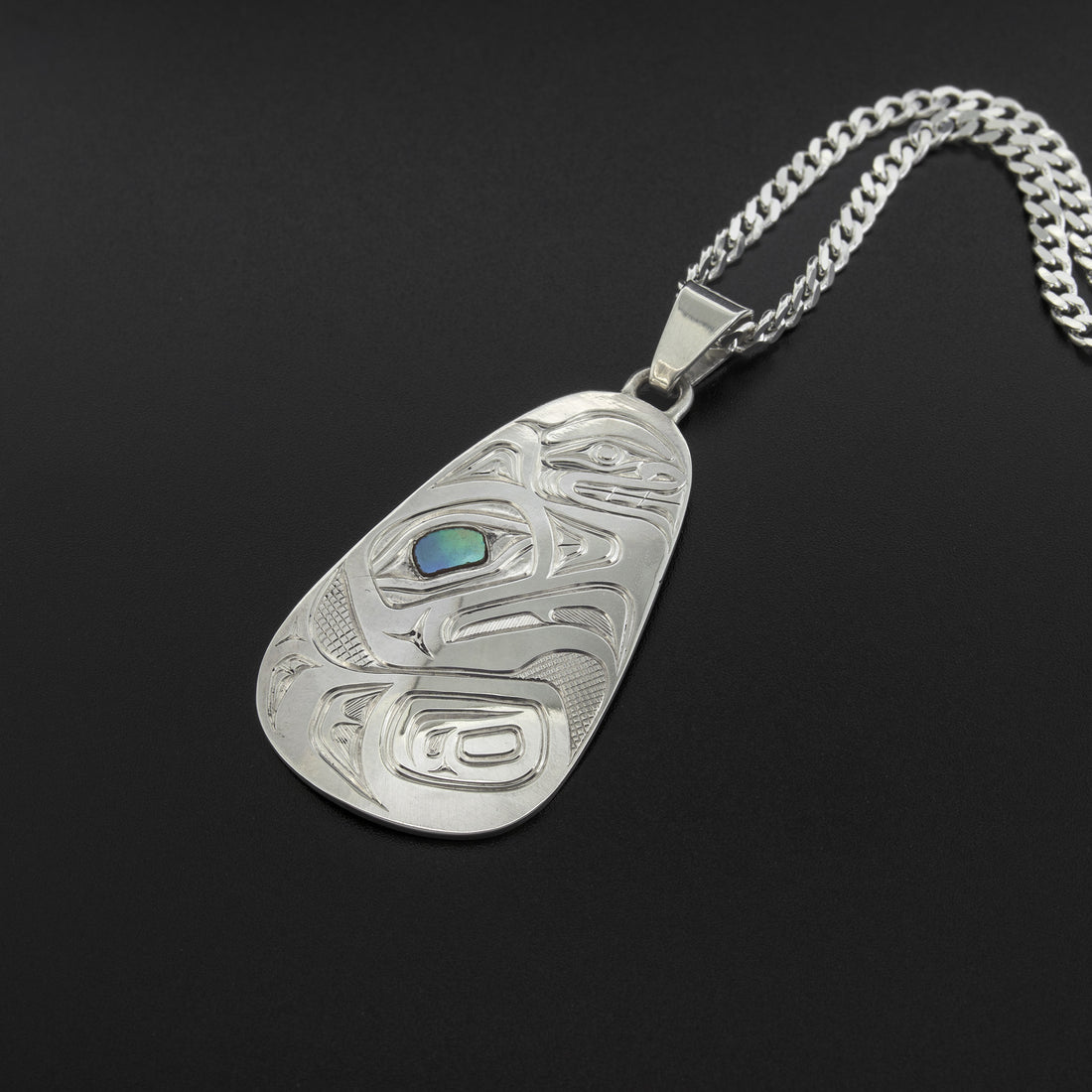 Eagle - Silver Pendant with Abalone