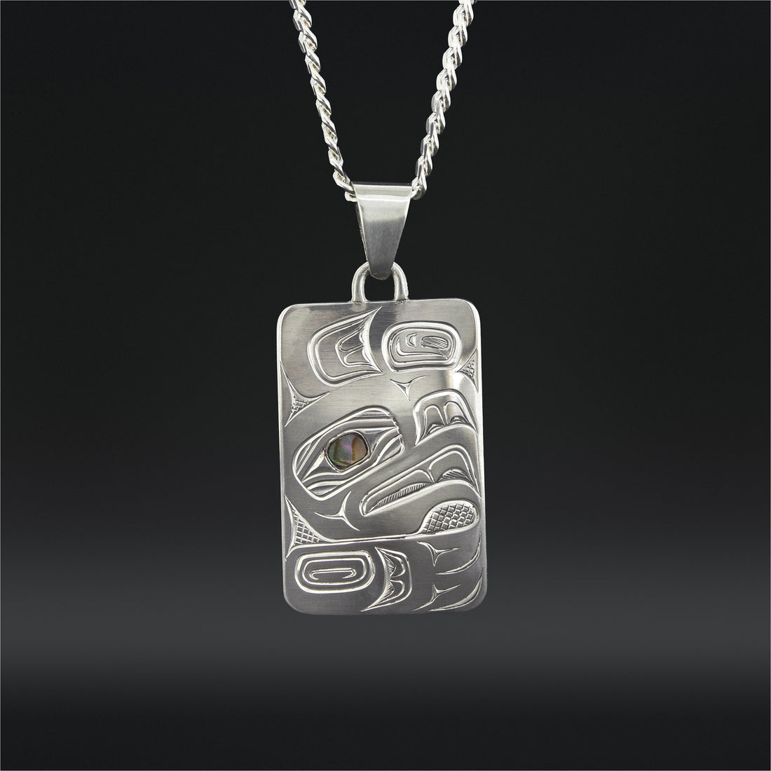 Eagle - Silver Pendant with Abalone
