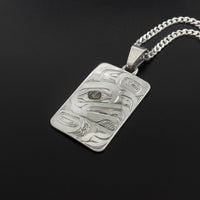 Eagle - Silver Pendant with Abalone