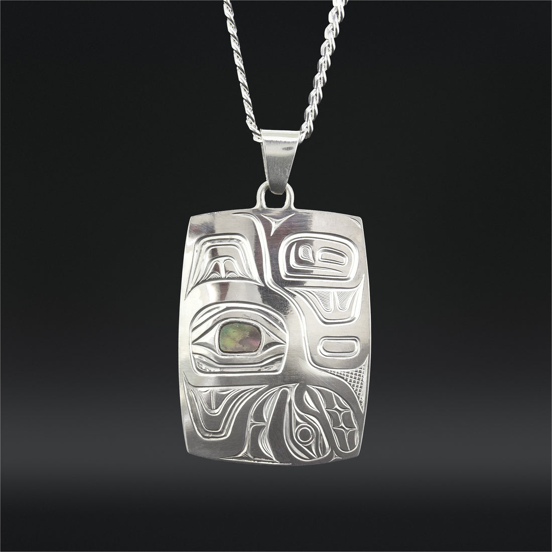 Hummingbird - Silver Pendant with Abalone