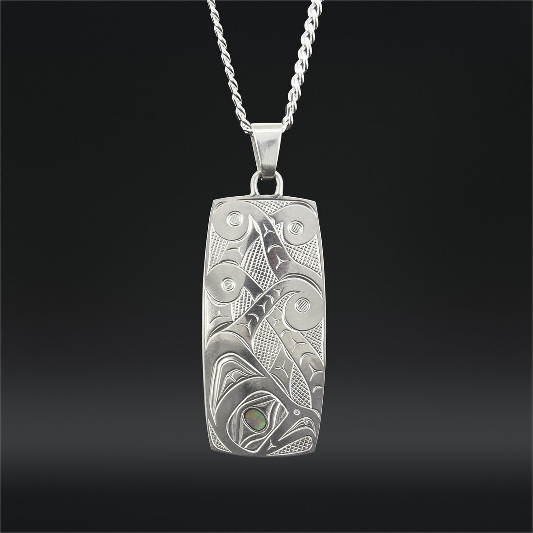 Octopus - Silver Pendant with Abalone