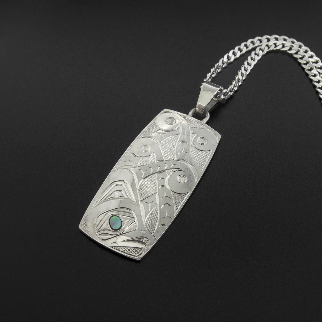 Octopus - Silver Pendant with Abalone