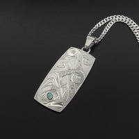Octopus - Silver Pendant with Abalone