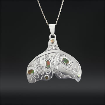 Humpback Whale - Silver Pendant with Abalone