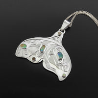Humpback Whale - Silver Pendant with Abalone