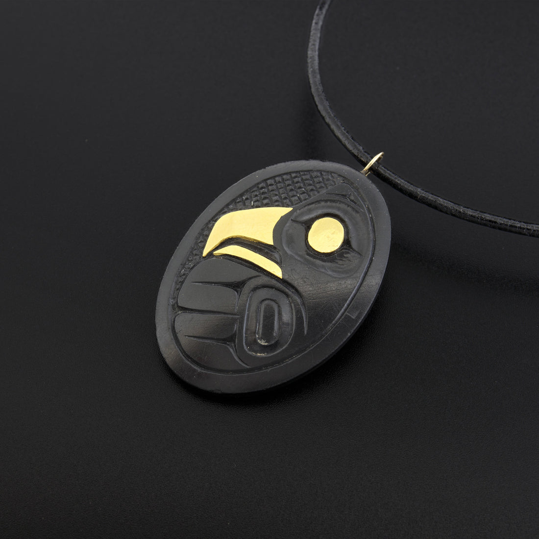 Owl - Argillite Pendant with 18k Gold