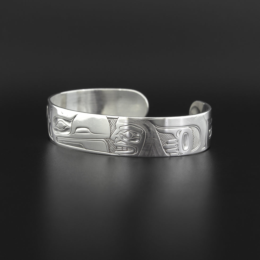 Raven and Human - Silver Bracelet