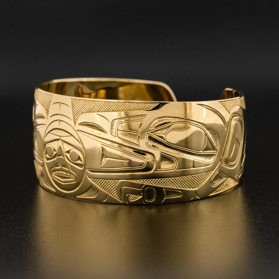 Ravens and Sun - 14k Gold Bracelet