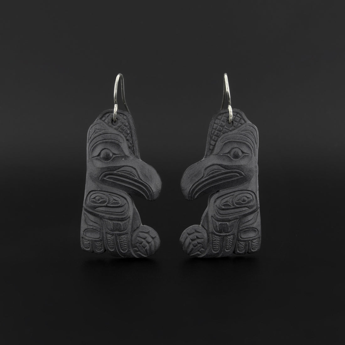 Raven - Argillite Earrings