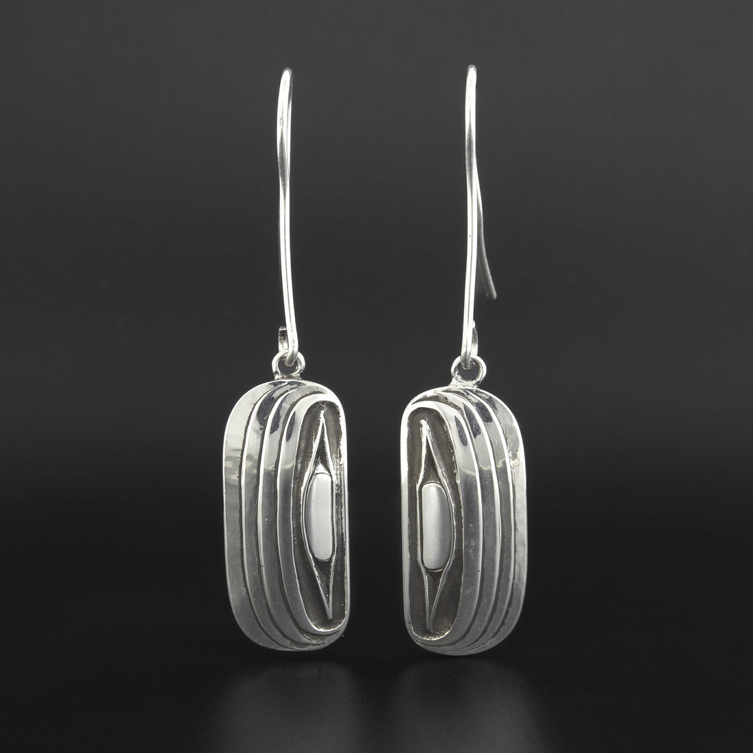 Razor Clams - Set of Silver Pendant and Earrings