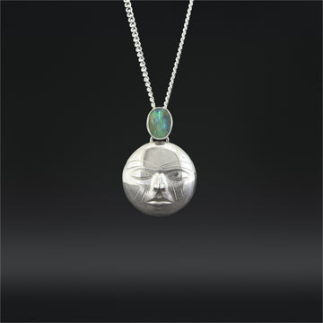 Moon - Silver Pendant with Abalone