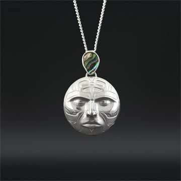 Eagle Ancestor - Silver Pendant with Abalone