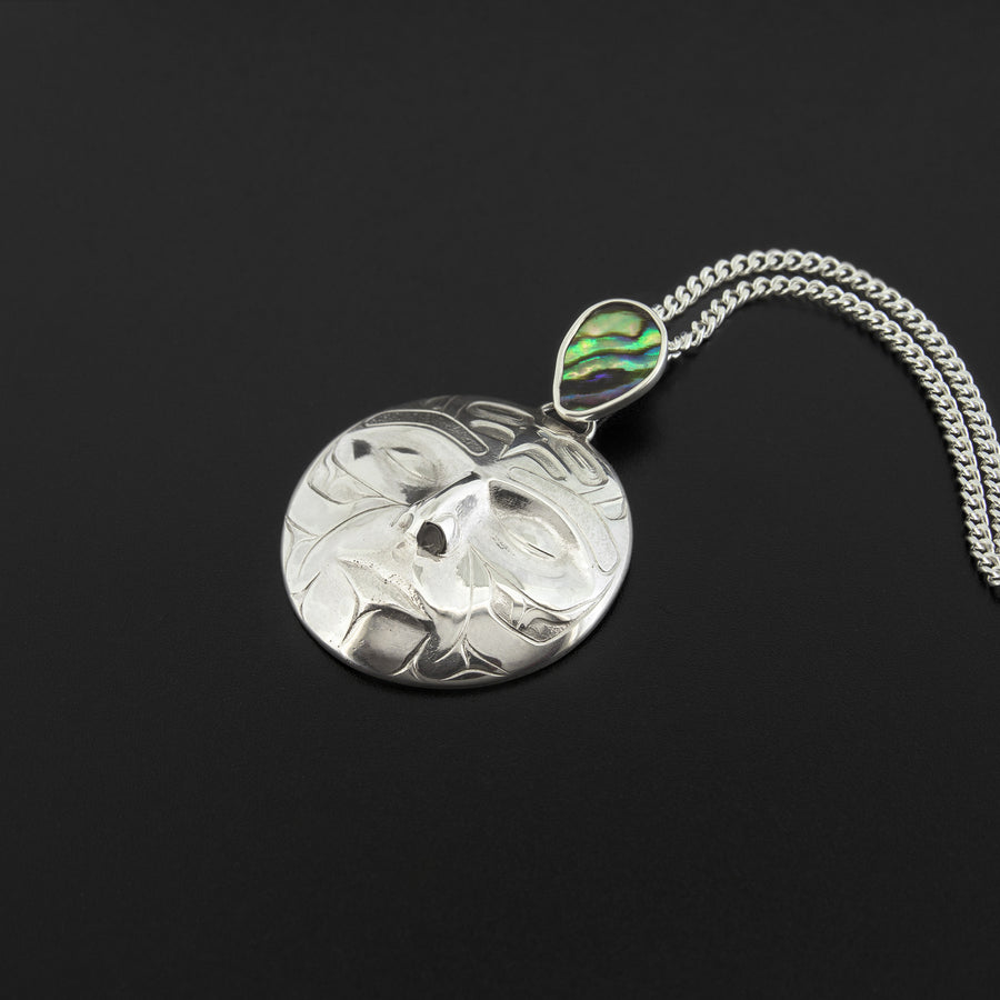 Eagle Ancestor - Silver Pendant with Abalone