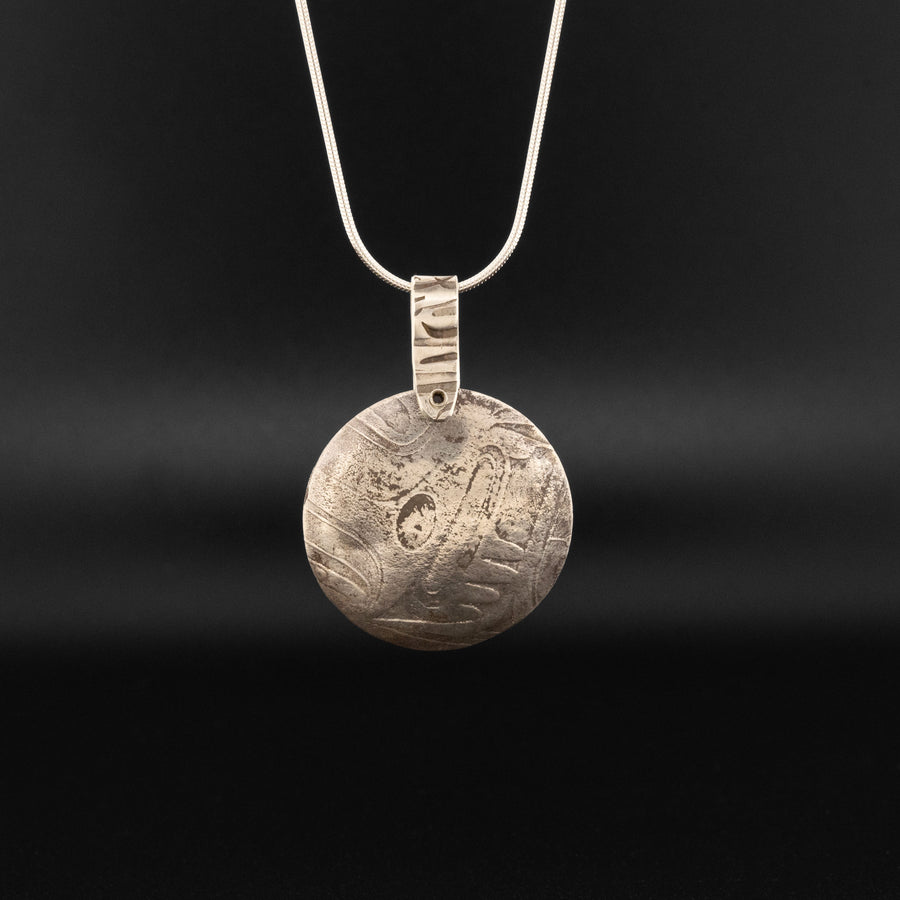 Salmon Egg - Silver Pendant with 22k Gold