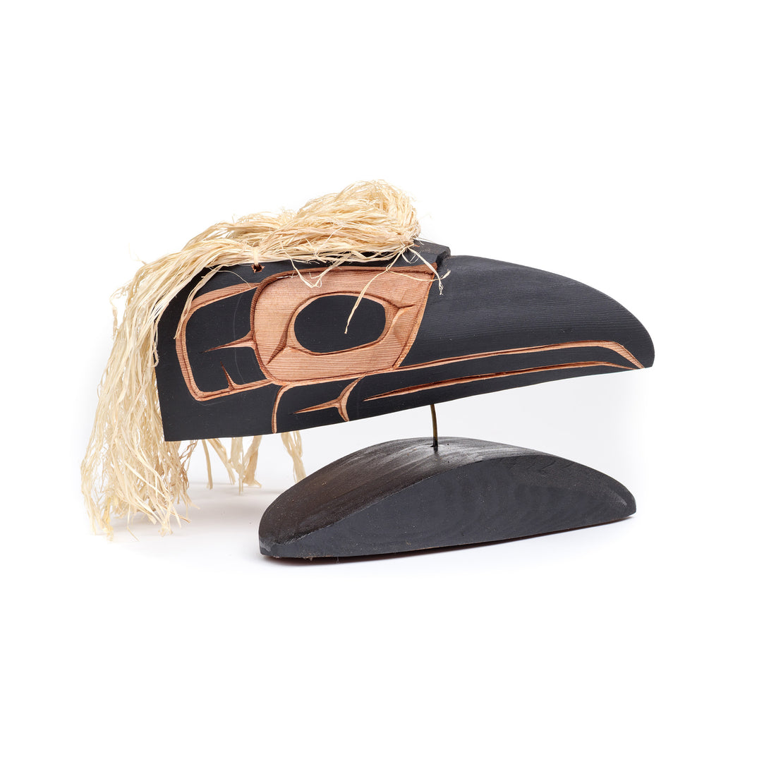 Raven - Red Cedar Maskette on Stand